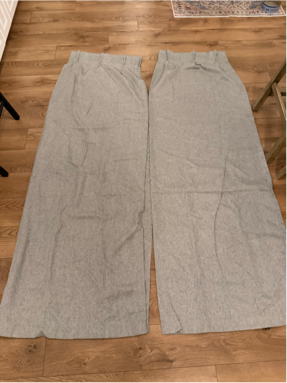 NEW 2 Panels Grey Curtains Pinch Pleated & Back Tab 40”W x 70”L